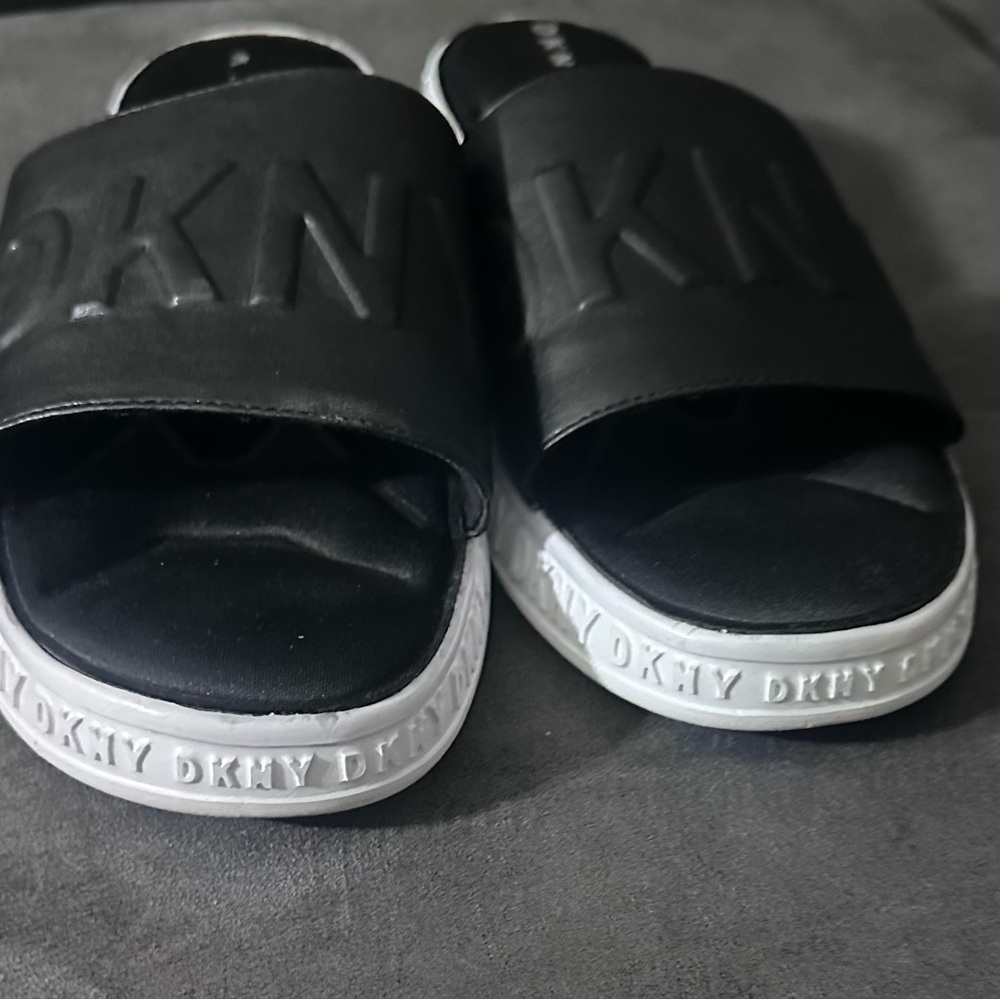 DKNY Black Slide Sandals